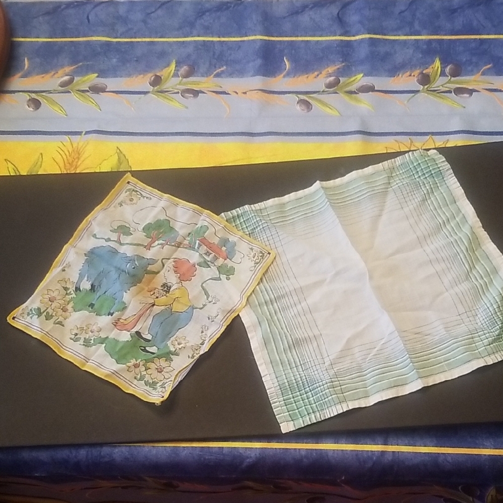 Vintage Nursery Rhymes Childs Hanky Handkerchief Set
